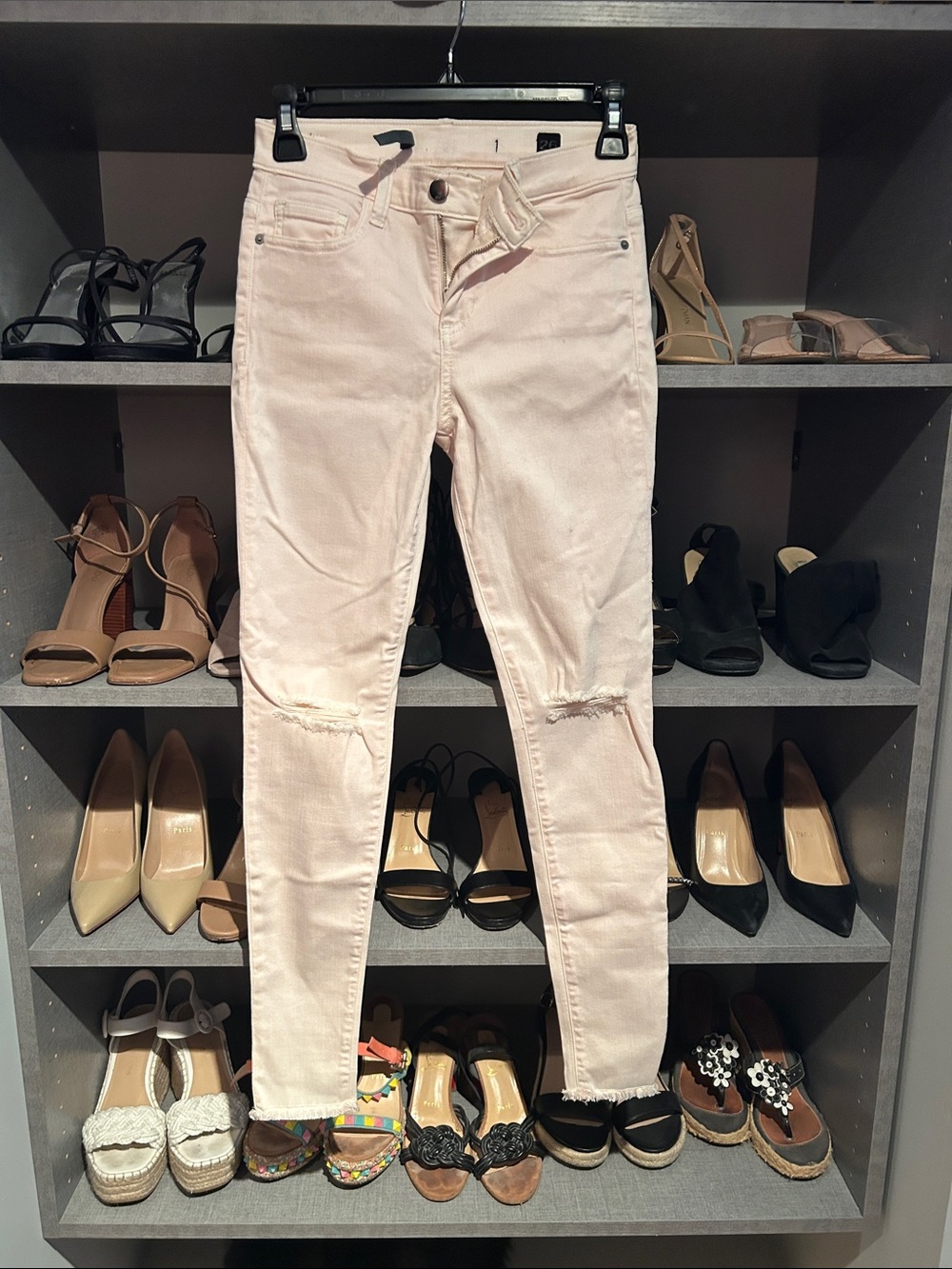 Light Pink High-Rise Stretch Skinny Jeans - Women